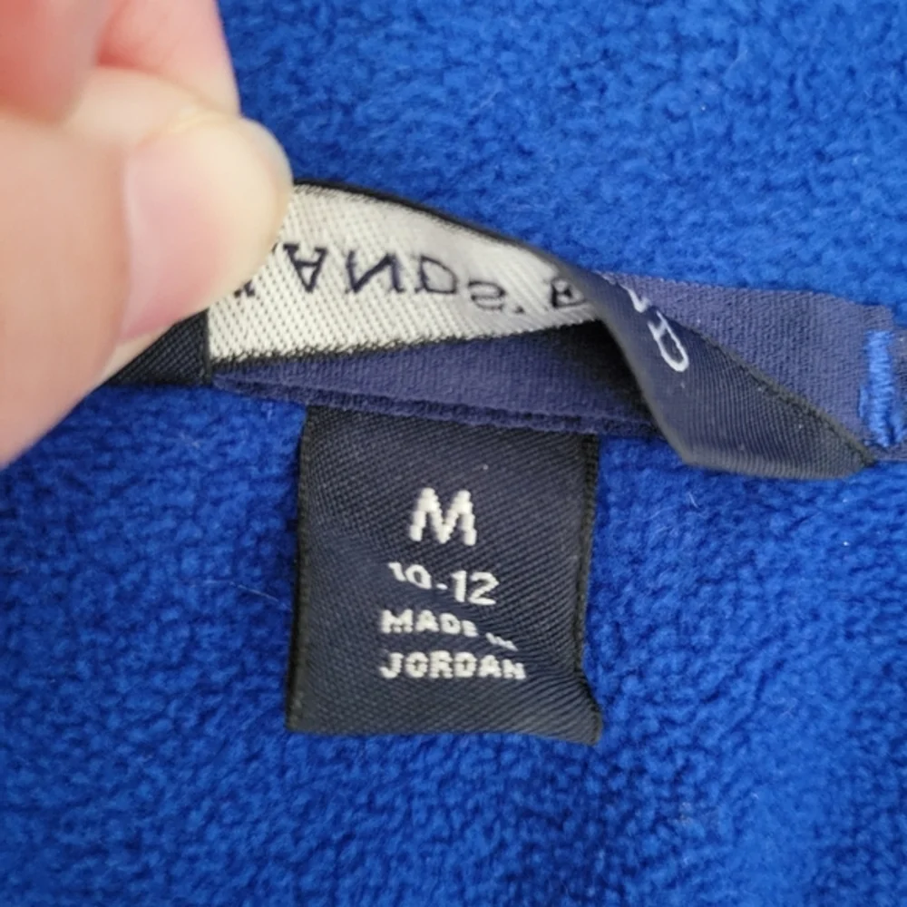 Lands‎ End Boys Fleece Quarter Zip Pullover Sz M Solid Royal Blue Outdoor Winter